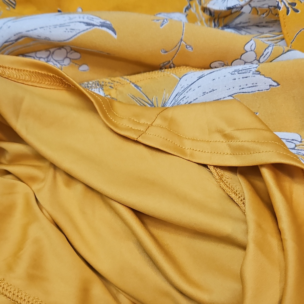 Lulus High Low Maxi Dress NEW Darling Daylily Mustard Yellow Floral Print Large - Picture 12 of 14